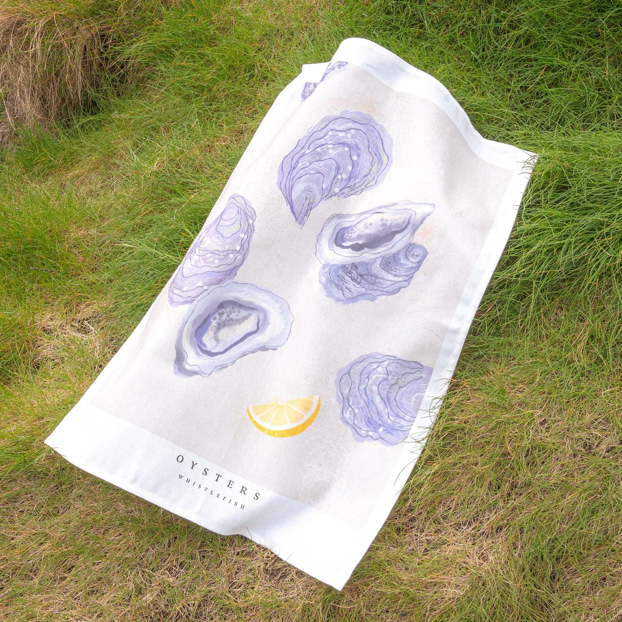 Tea Towel-WTT284 - Seagrass Oysters Tea Towel-Whistlefish