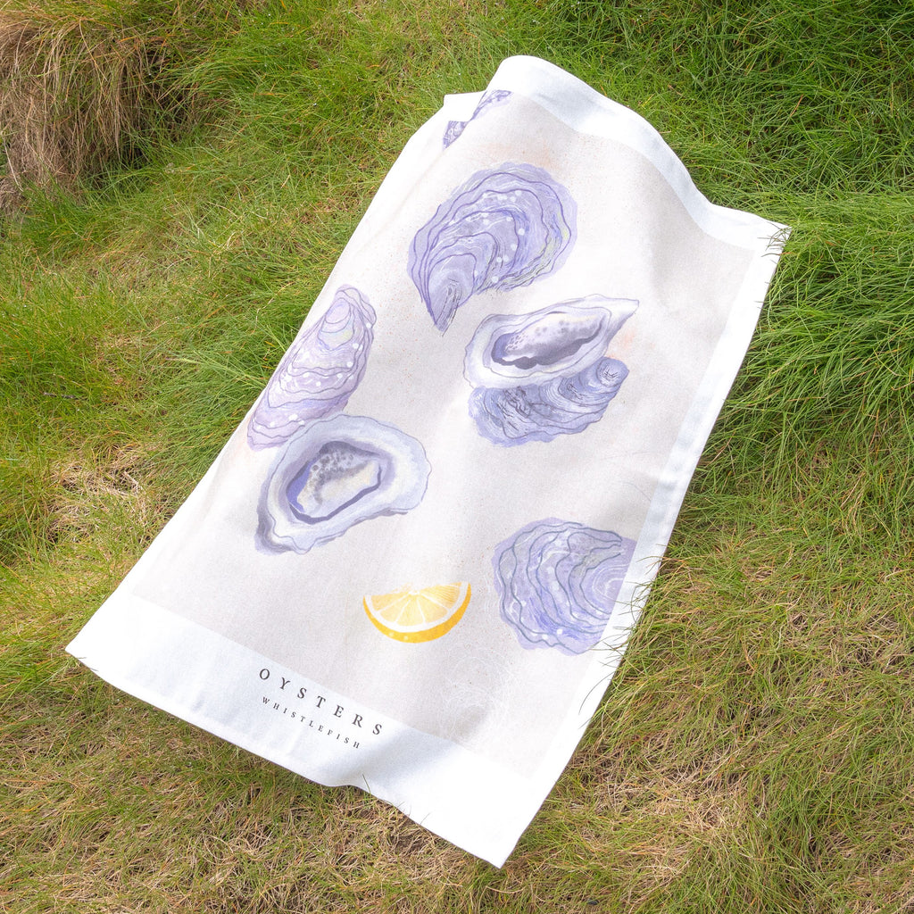 Tea Towel-WTT284 - Seagrass Oysters Tea Towel-Whistlefish