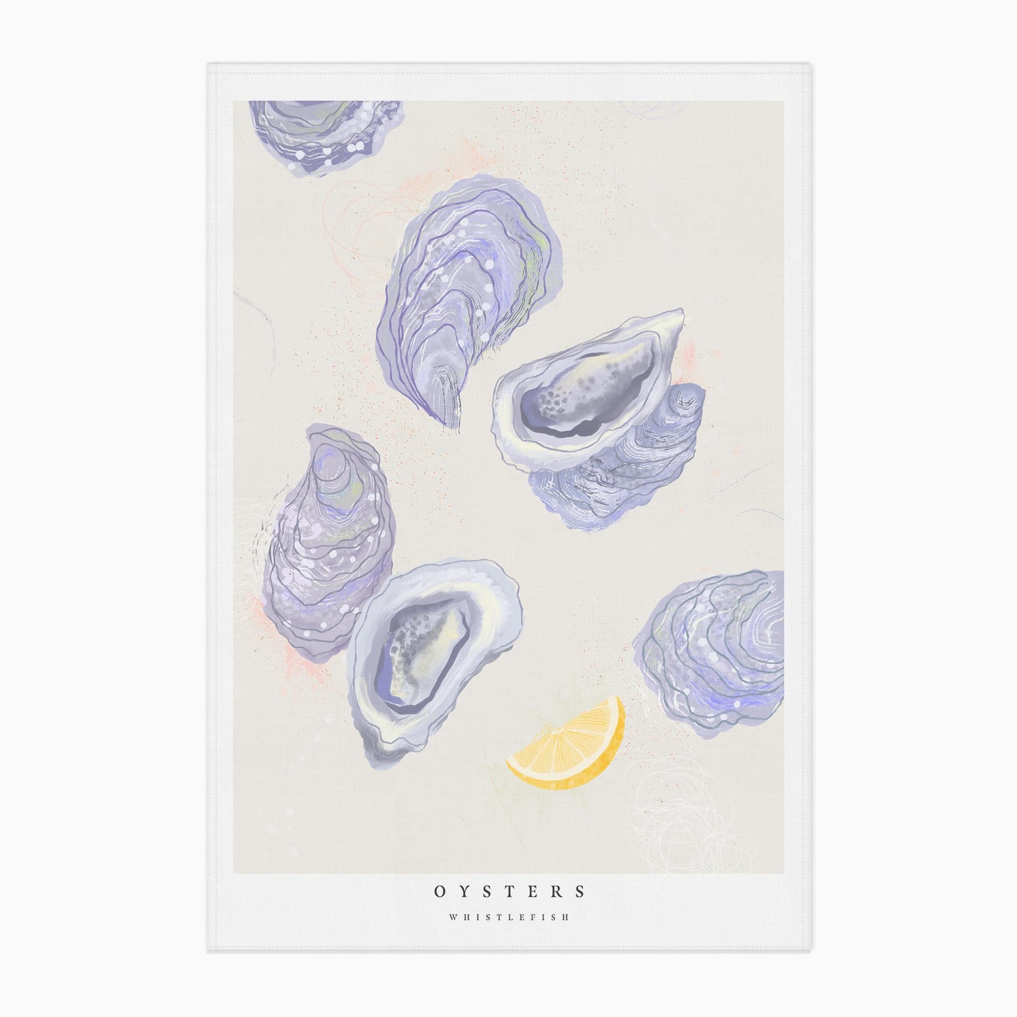 Tea Towel-WTT284 - Seagrass Oysters Tea Towel-Whistlefish