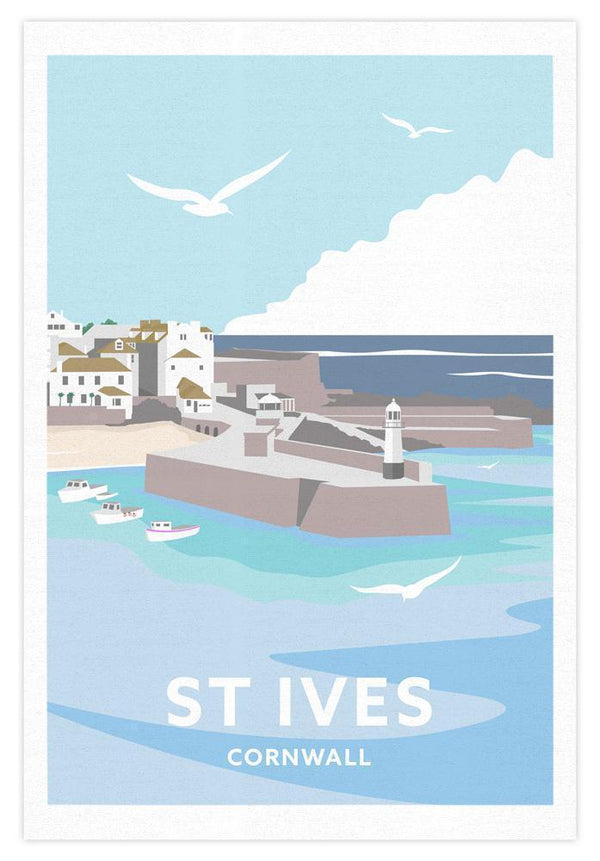 Tea Towel-WTT75 - St Ives Cornwall Tea Towel-Whistlefish