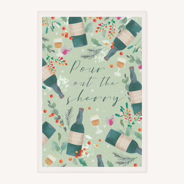 Tea Towel - XS24TT - Pour Sherry Tea Towel - Pour Sherry Tea Towel - Whistlefish