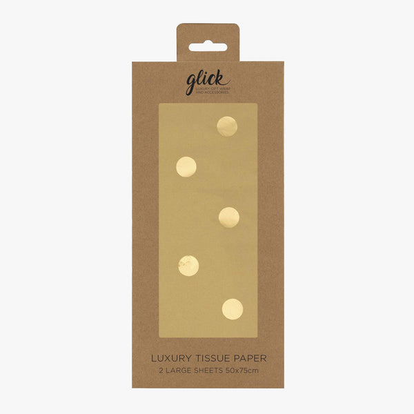 Tissue Paper-TPA06 - Foil Dots Gold Tissue Paper-Glick