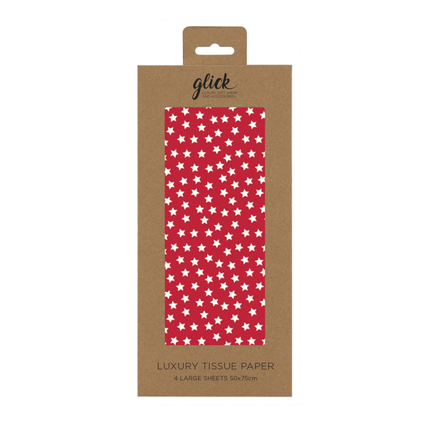 Tissue Paper - TPC19 - Red Stars Luxury Tissue Paper - Red Stars Luxury Tissue Paper - Whistlefish