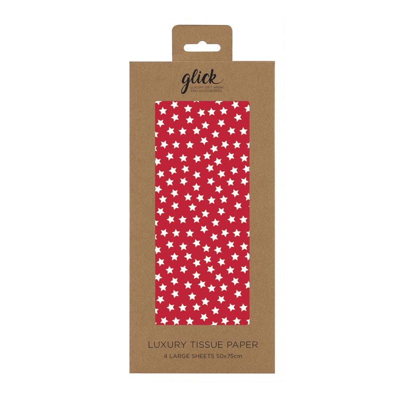 Tissue Paper - TPC19 - Red Stars Luxury Tissue Paper - Red Stars Luxury Tissue Paper - Whistlefish