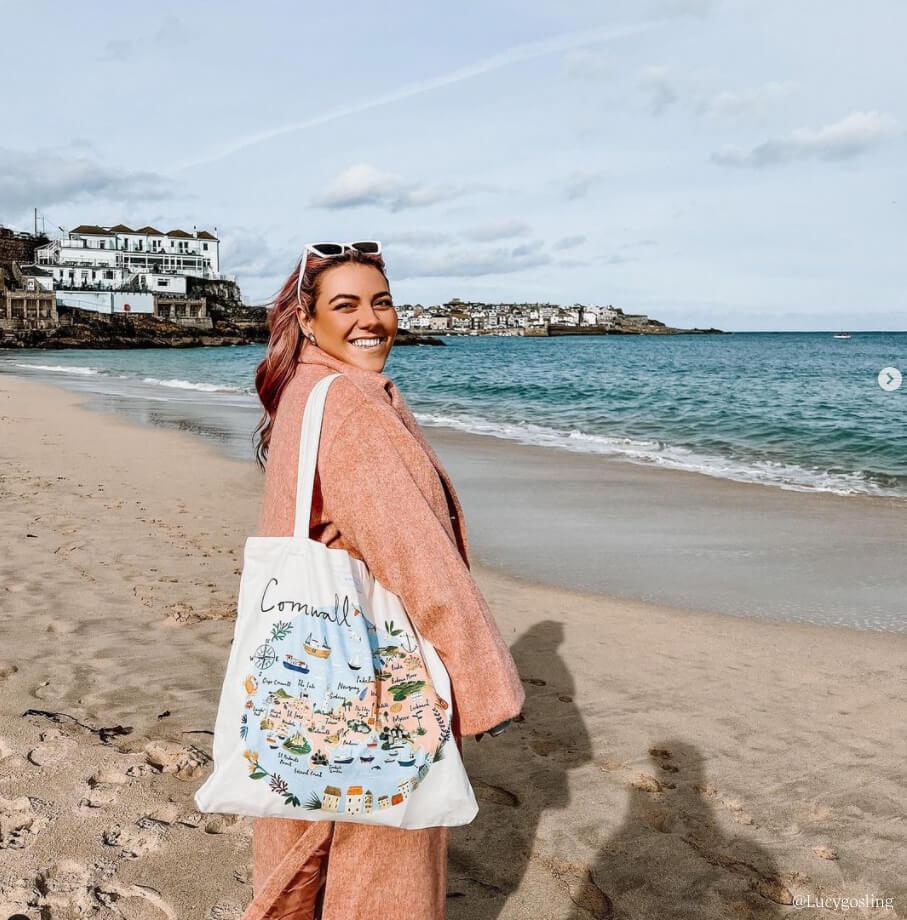 Tote Bag-CR01TB - Cornwall Map Tote Bag-Clair Rossiter
