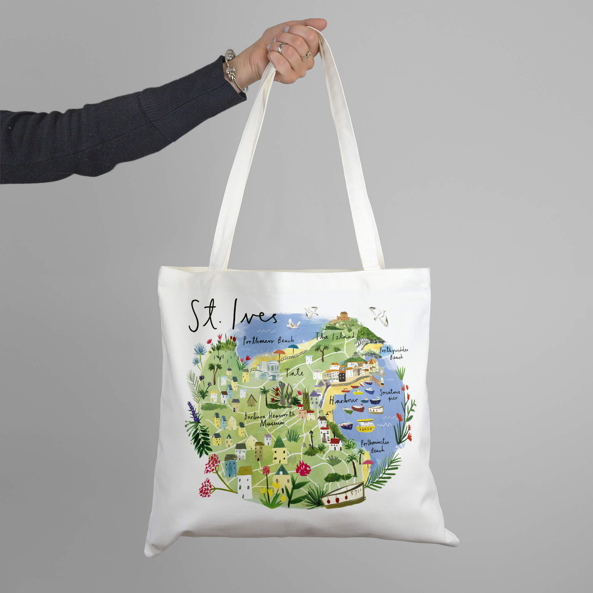 Tote Bag - CR03TB - St Ives Map Tote Bag - 