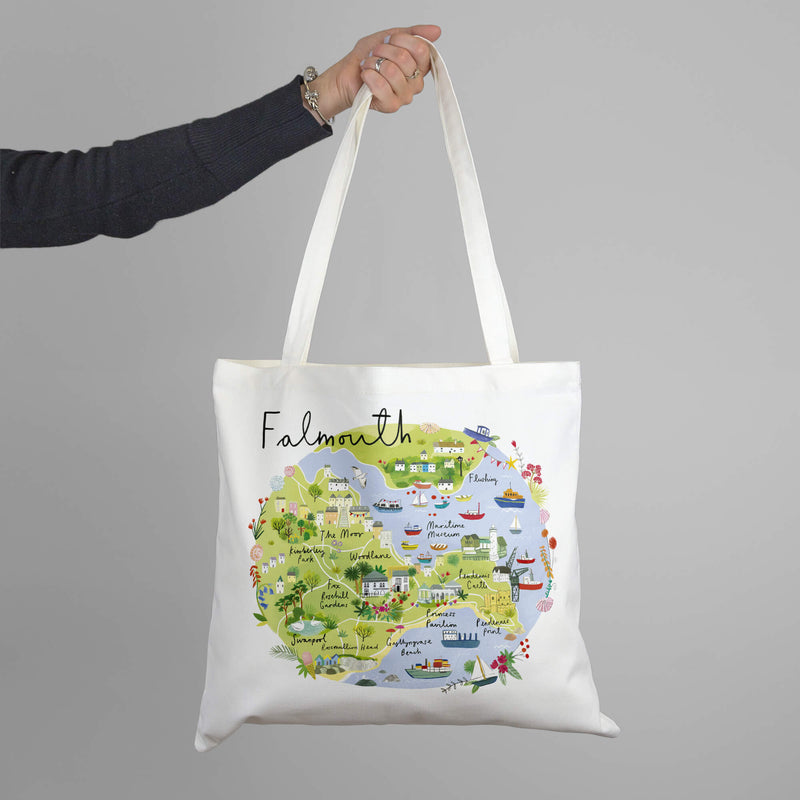 Tote Bag - CR10TB - Falmouth Map Tote Bag - 