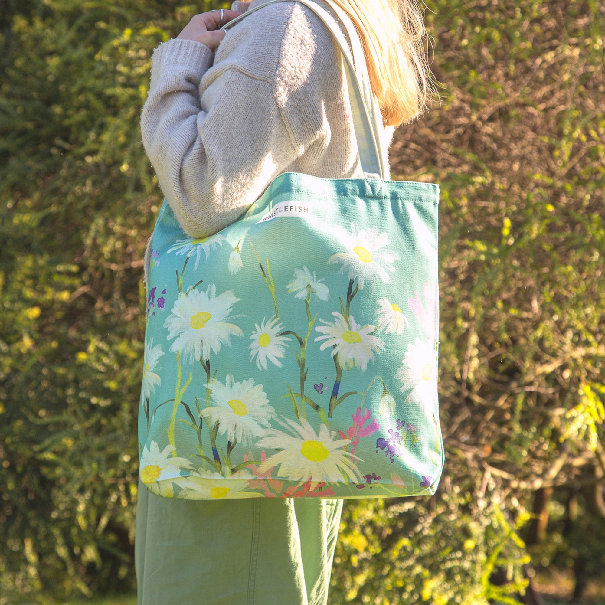 Tote Bag-DA25TB - Messy Daisy Tote Bag-Whistlefish