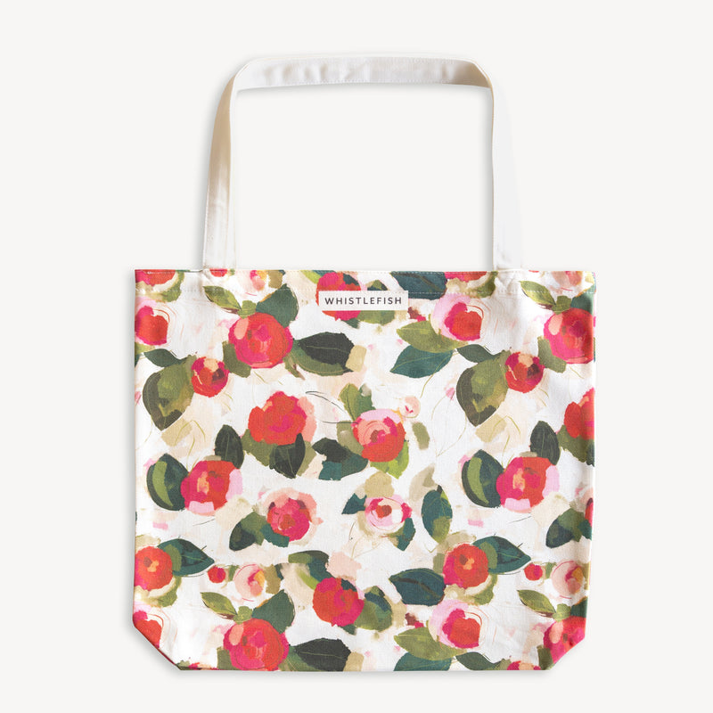 Tote Bag - WC01TB - Winter Camellia Tote Bag - Winter Camellia Tote Bag - Whistlefish