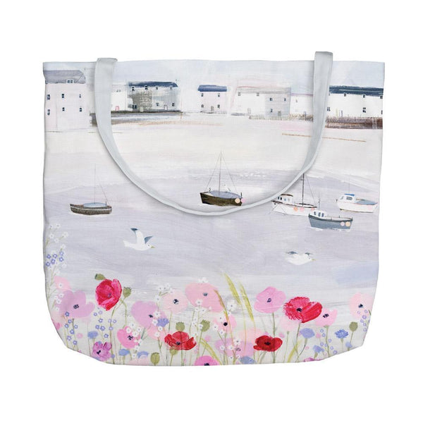 Tote Bag - WTB04 - Sea Mist & Poppies Tote Bag - Sea Mist & Poppies Tote Bag by Hannah Cole