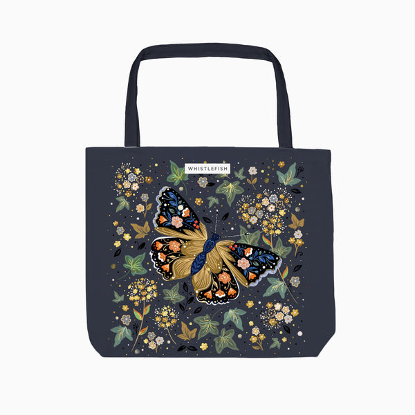 Tote Bag-WTB93 - Butterfly & Ivy Tote Bag-Whistlefish