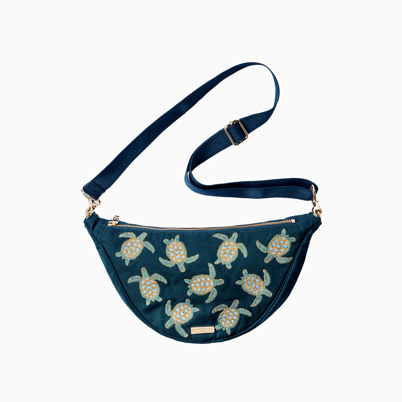 Crossbody Sling Bag-14827 - Turtle Velvet Crossbody Bag-Elizabeth Scarlett