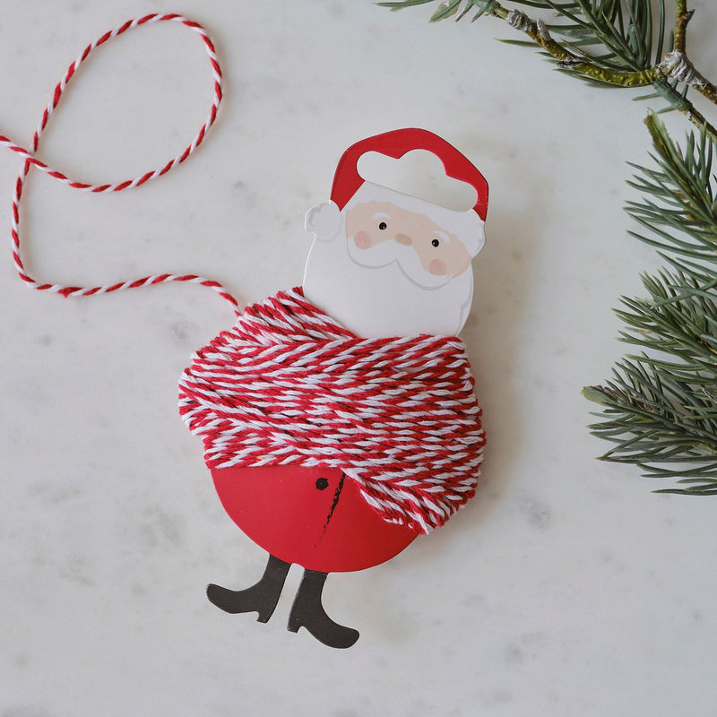 Twine - MLC-134 - Santa Red & White Gift Wrap Twine - Red and White Twine around Santa - Whitlefish