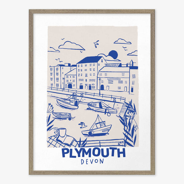 WF1082F - Tides & Towns Plymouth Framed Print