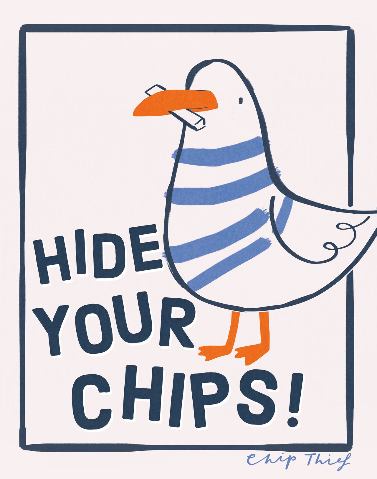 WF1324FM - Hide Your Chips Medium Framed Print
