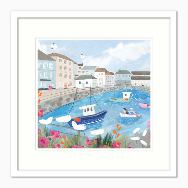 WF1386F - Falmouth in Summer Framed Print