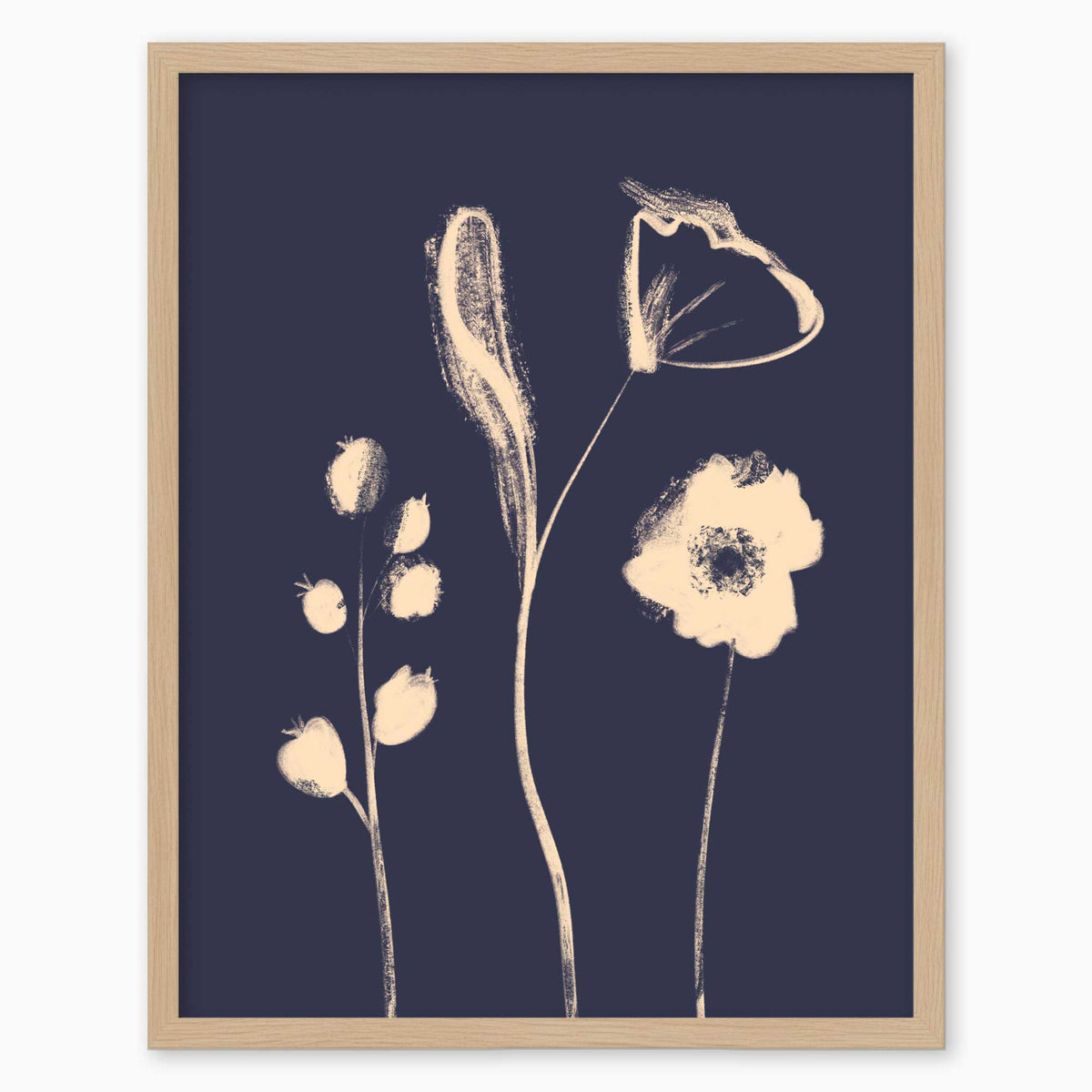 WF1398F - Midnight Blooms II Framed Print