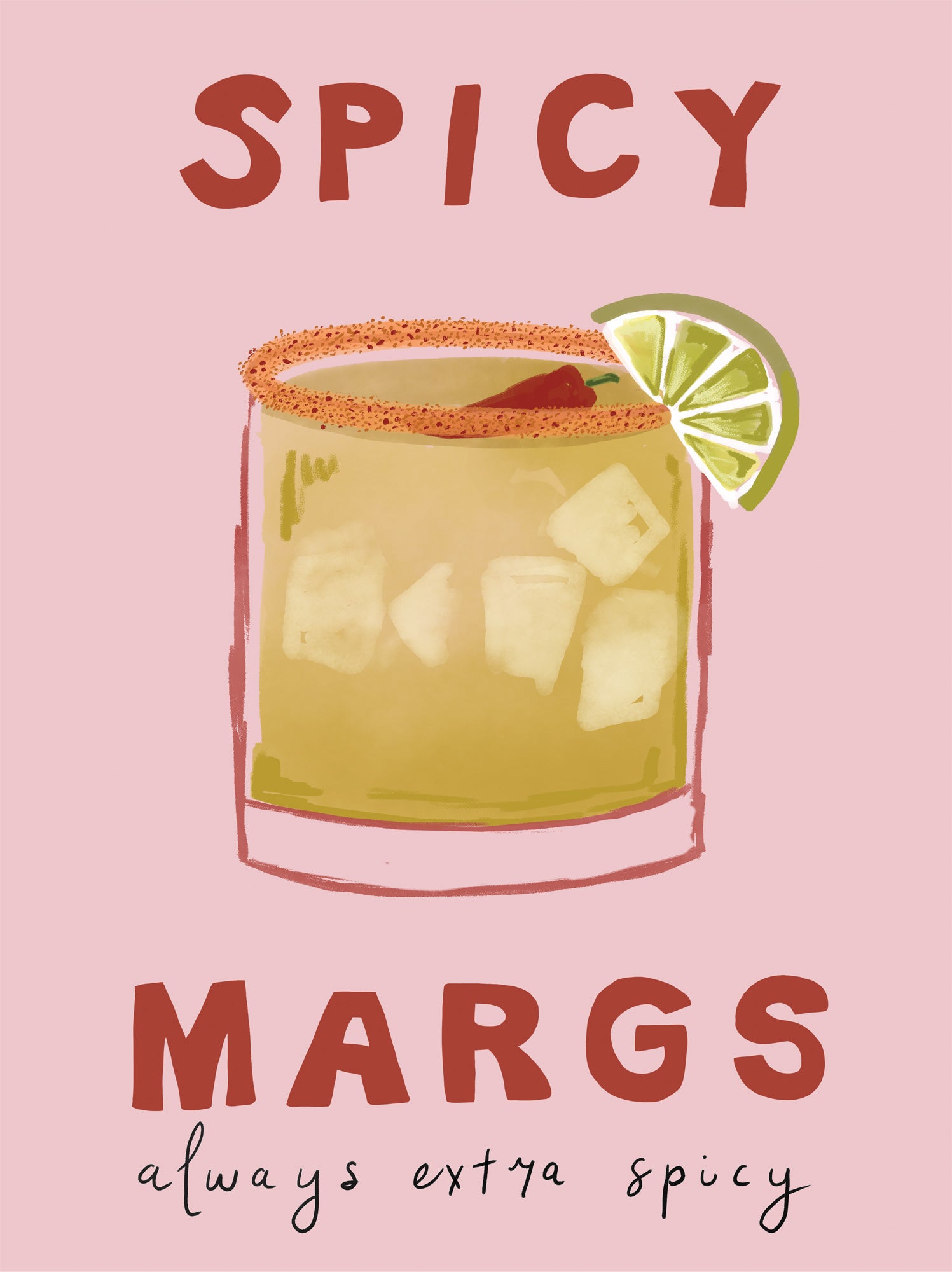 WF1402PL - Pink Margs Large Art Print