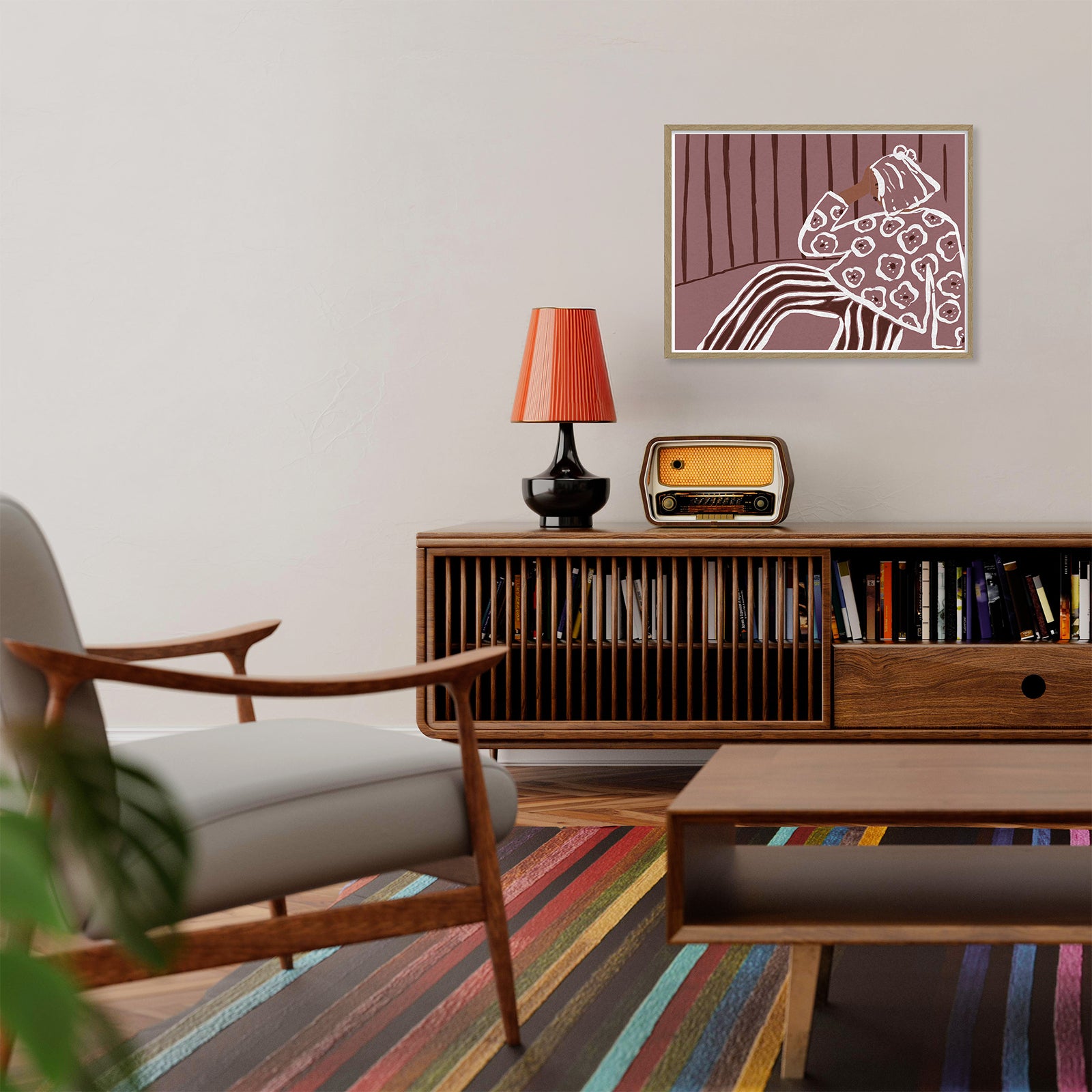 WF1409F - Cosy Lounging Framed Print