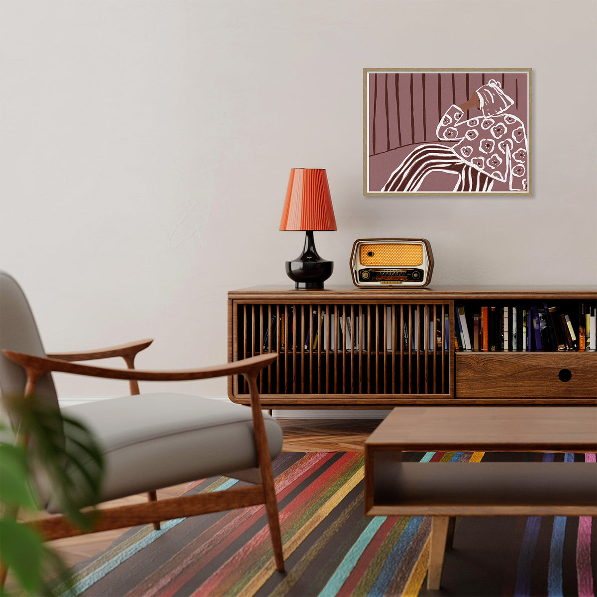 WF1409F - Cosy Lounging Framed Print