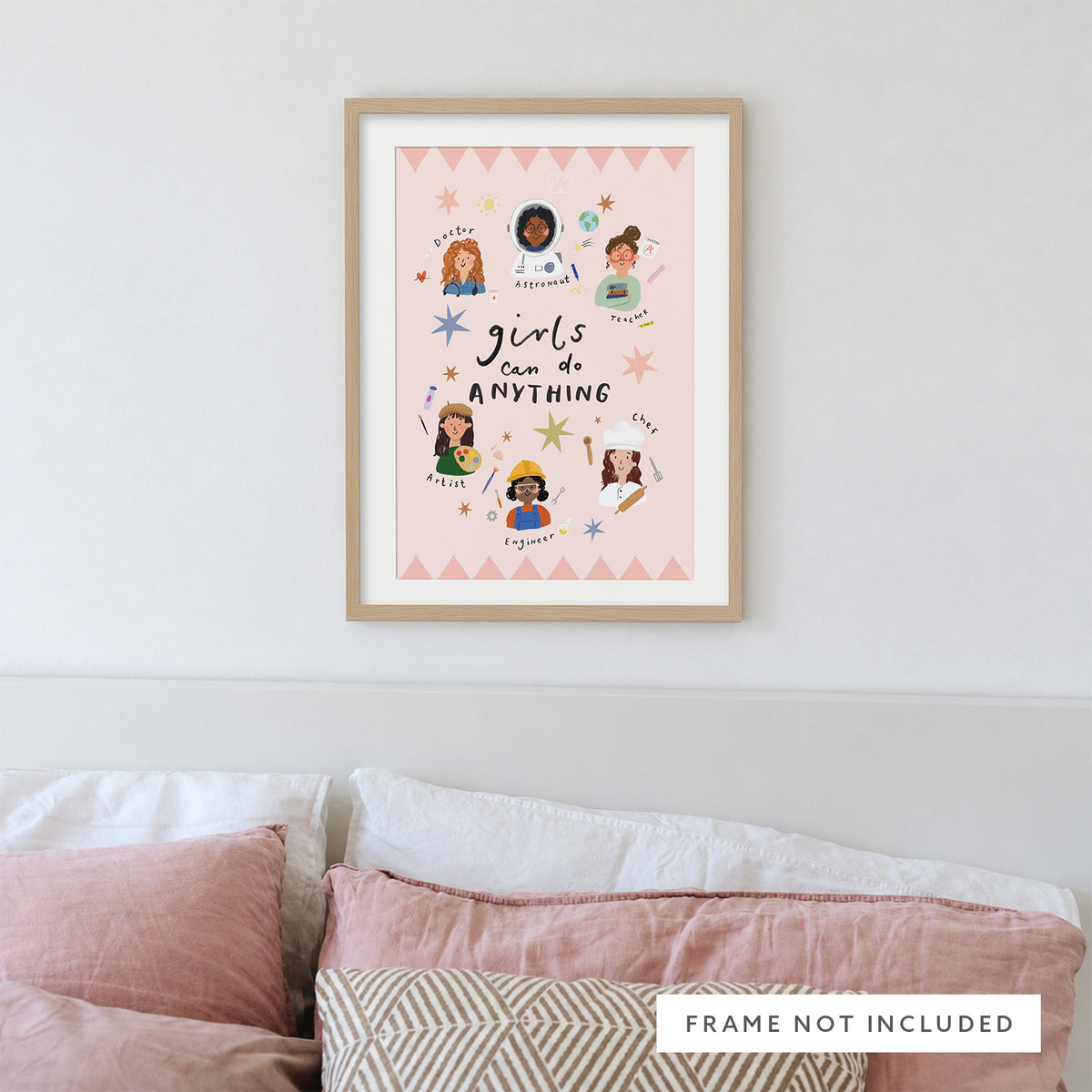 WF1413P - Girls Can Do Anything Art Print