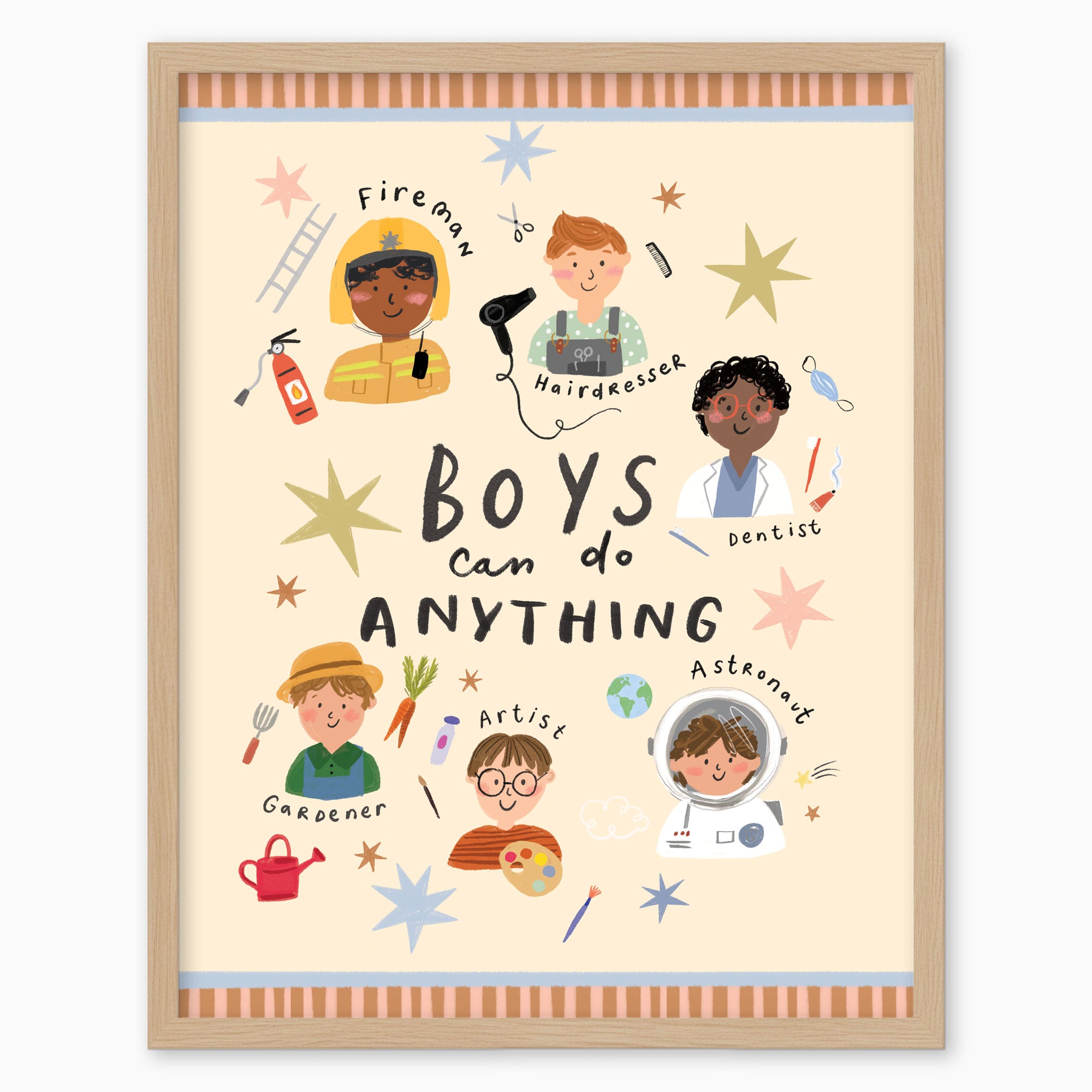 WF1414F - Boys Can Do Anything Framed Print