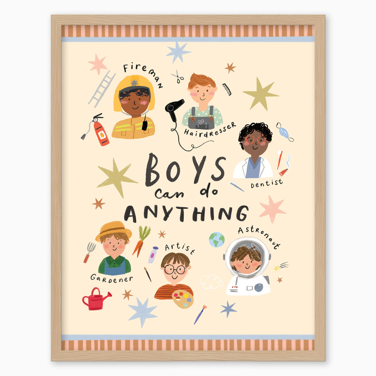 WF1414F - Boys Can Do Anything Framed Print