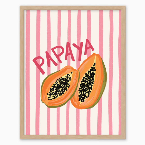 WF1419F - Pink Striped Papaya Framed Print