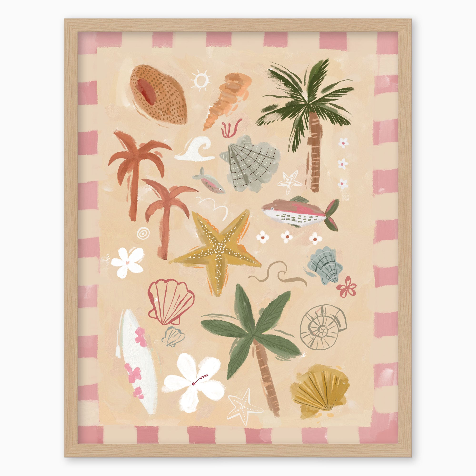 WF1422F - Ocean Icons Framed Print