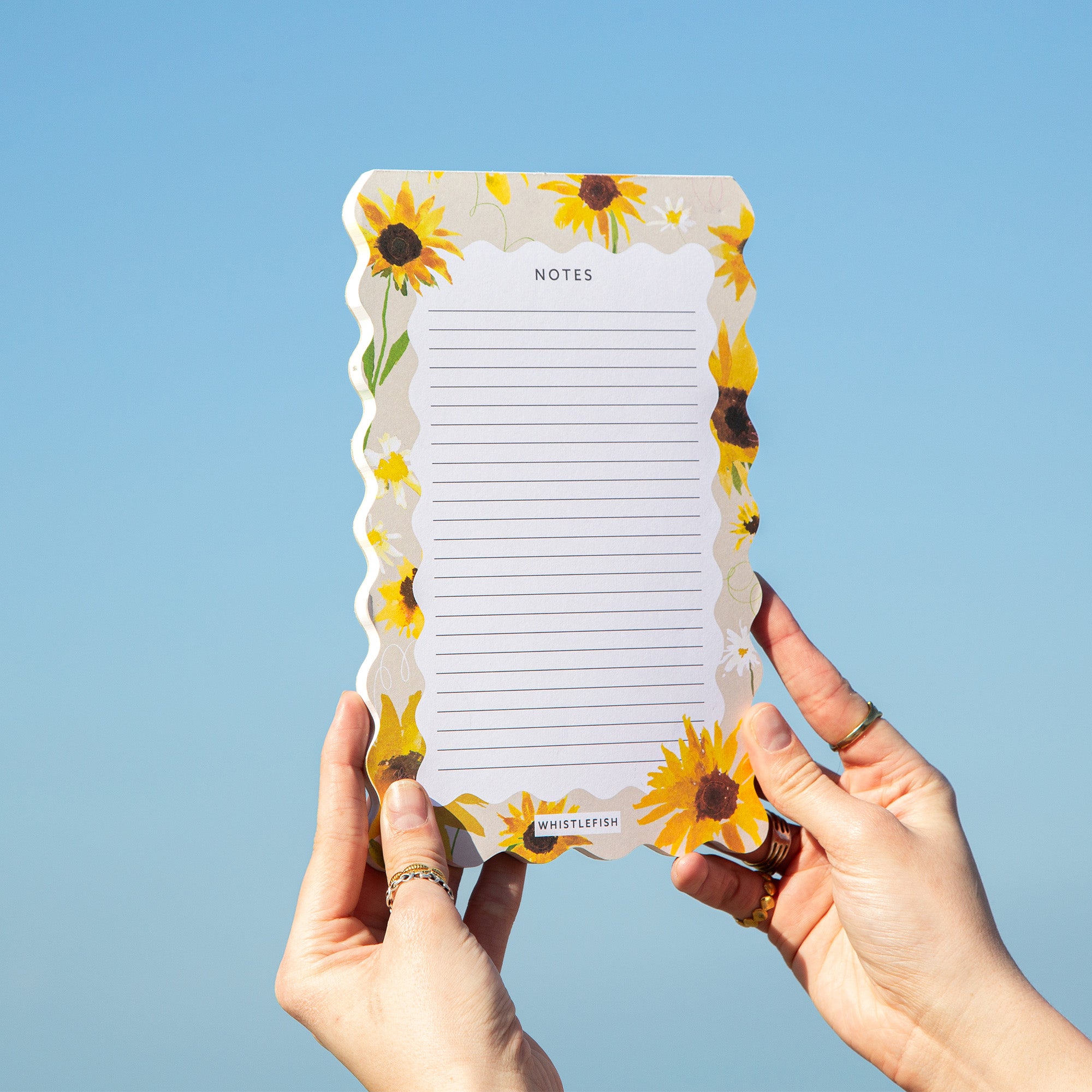 Notepad-WNP05 - Sunflower Bloom Scalloped Notepad-Whistlefish