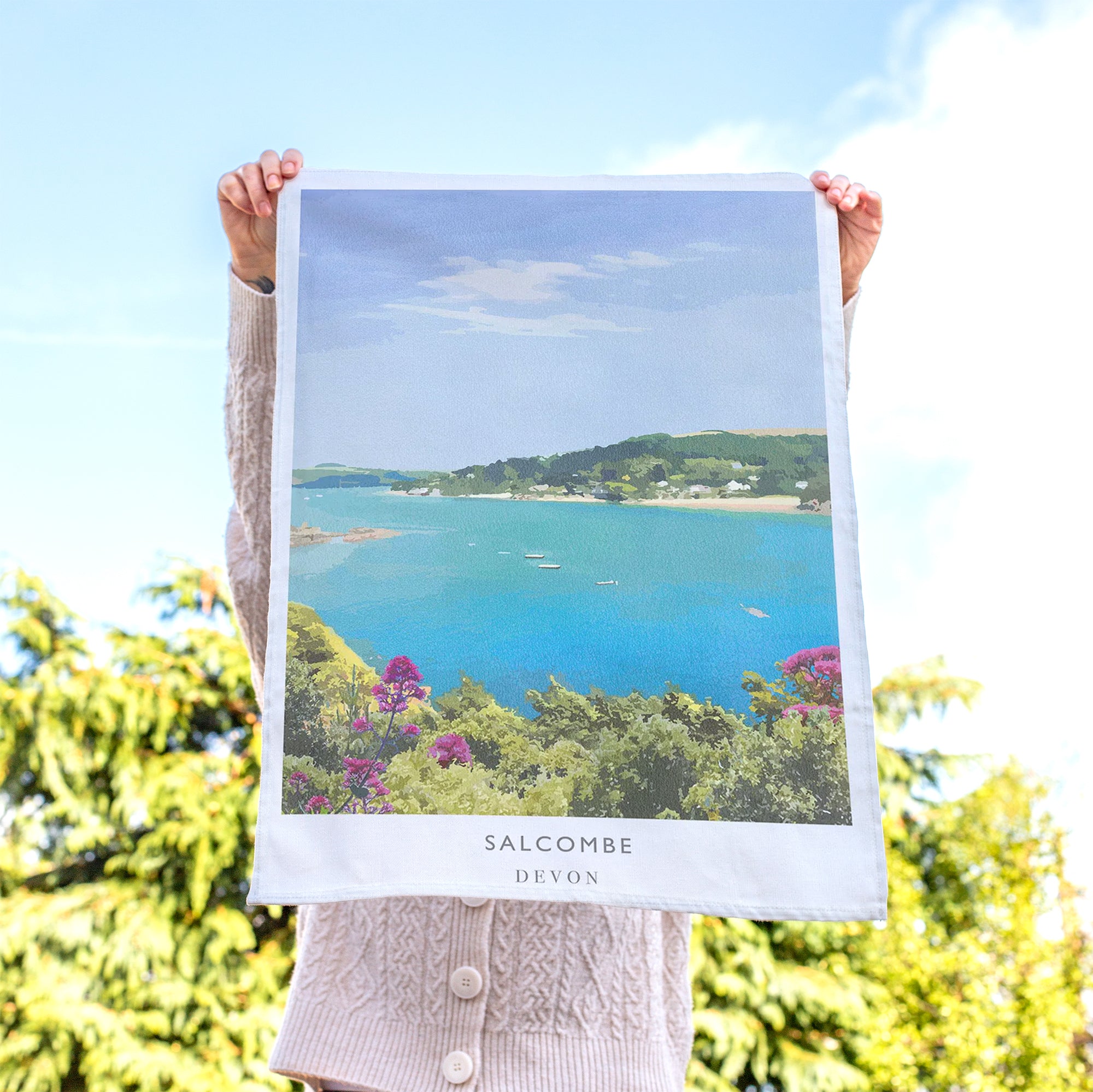 Tea Towel-WTT109 - Salcombe Tea Towel-Whistlefish