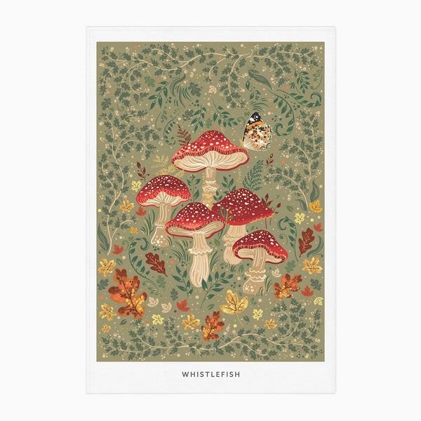 Tea Towel-WTT306 - Wild Mushrooms Tea Towel-Whistlefish