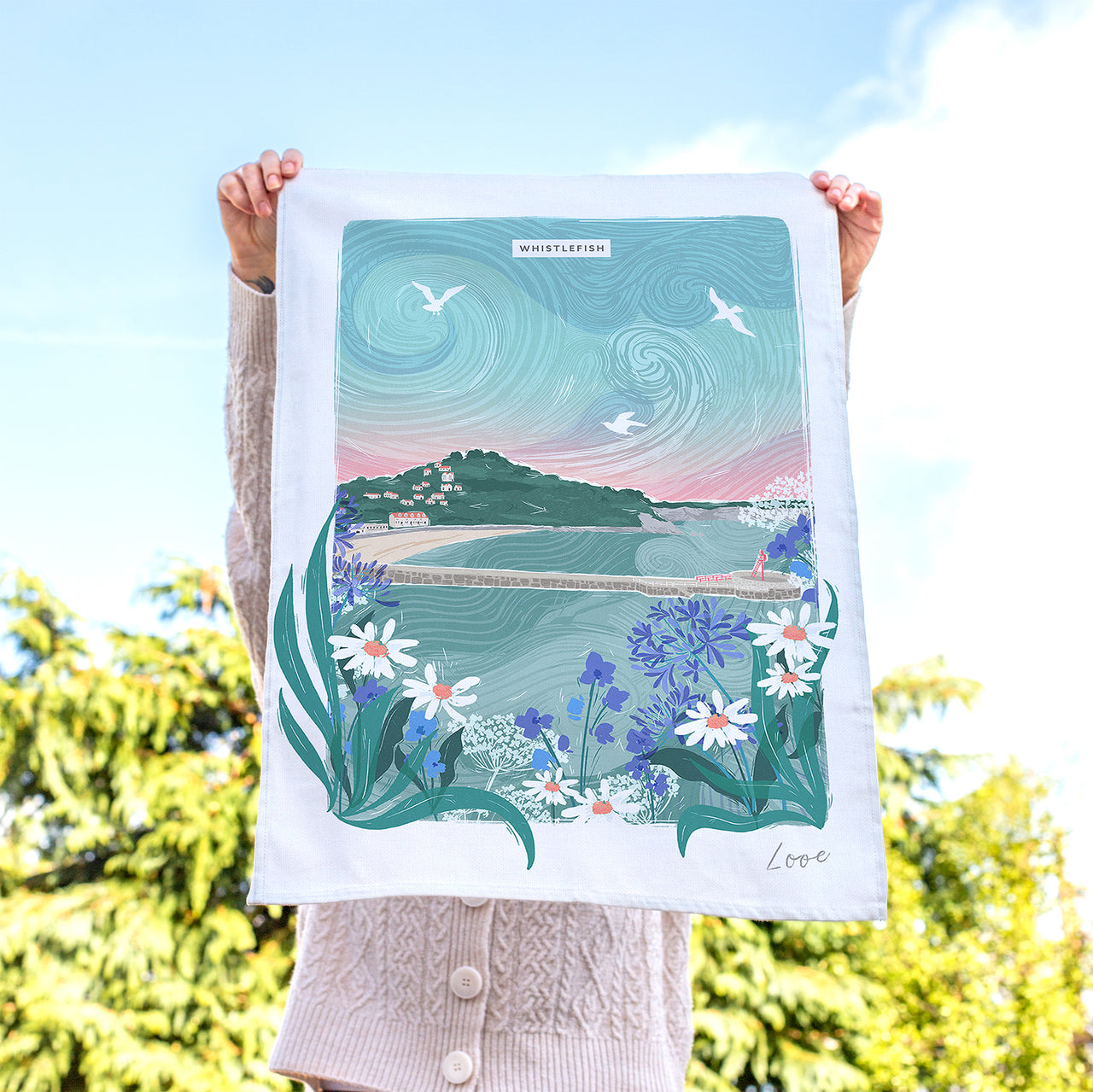 Looe Lino Tea Towel - Whistlefish