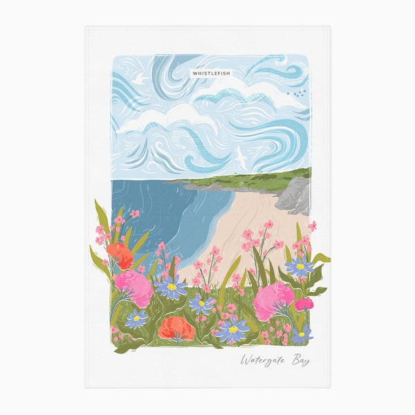 Watergate Bay Lino Tea Towel - Whistlefish