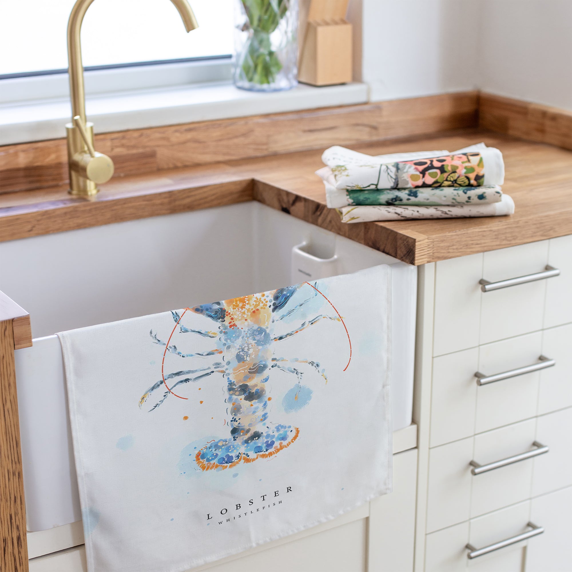 Tea Towel-WTT331 - Lobster Tea Towel-Whistlefish