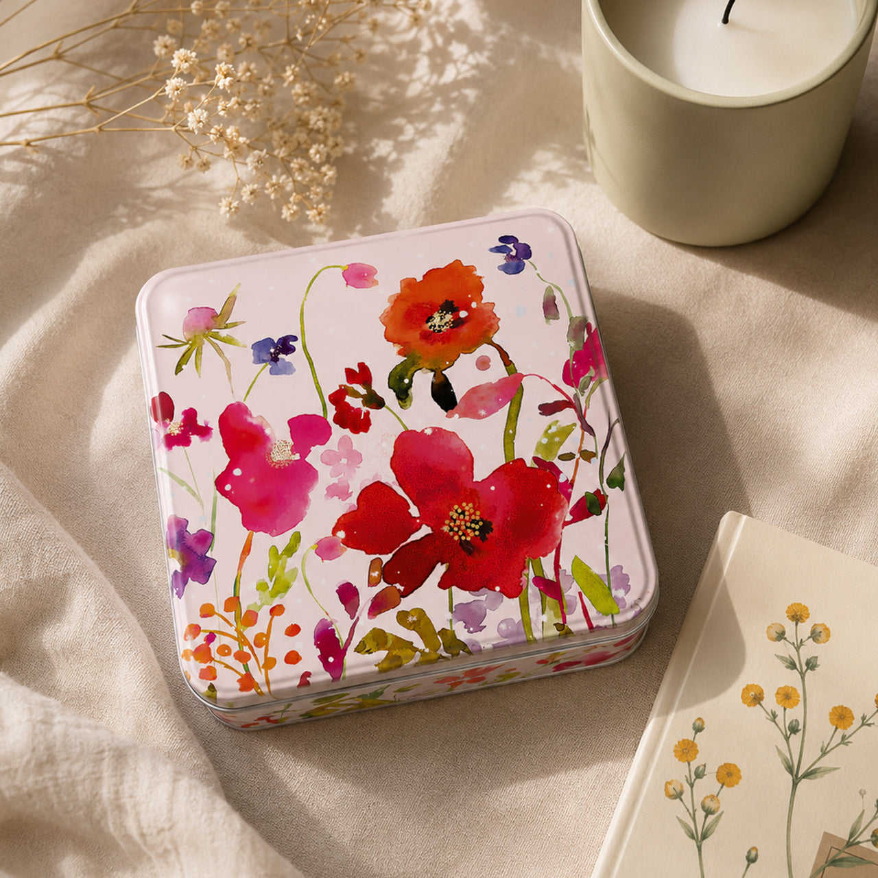 Notelet Tin-MWT74 - Wildflower Whispers Filled Notelet Tin-Whistlefish