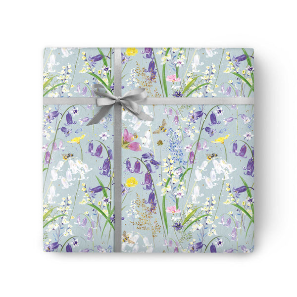Wrapping Paper - GWP02 - Spring Bees Blue Wrapping Paper - Spring Bees Blue Wrapping Paper - Whistlefish