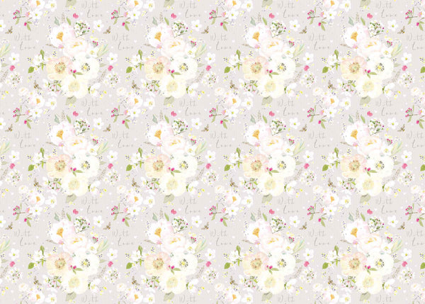 Wrapping Paper - GWP08 - Wedding Flowers Cream Wrapping Paper - Wedding Flowers Cream Wrapping Paper - Whistlefish