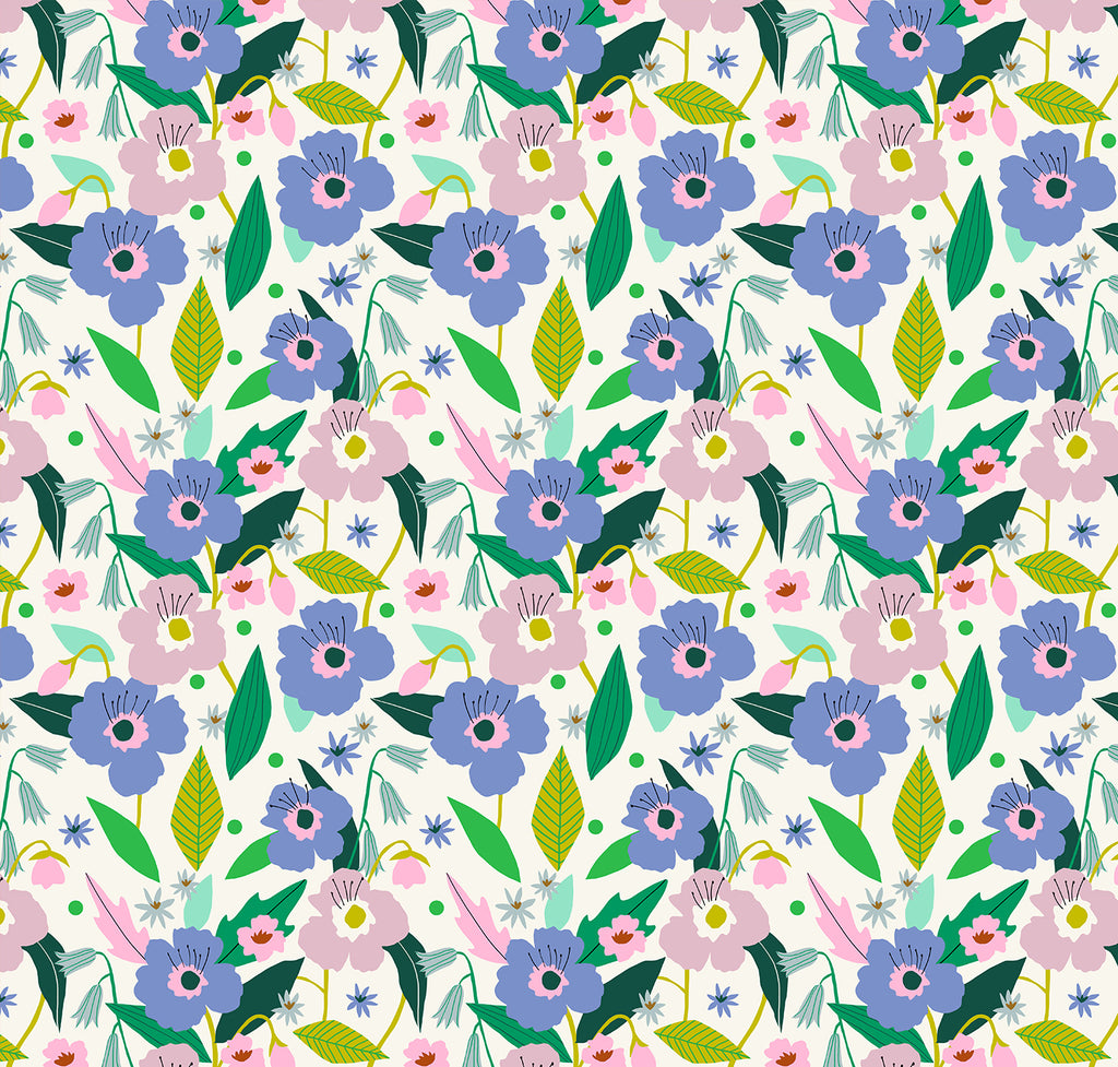 Wrapping Paper-GWP104 - Bright Lilac floral Wrapping Paper-Whistlefish