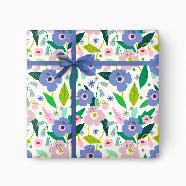 Wrapping Paper-GWP104 - Bright Lilac floral Wrapping Paper-Whistlefish