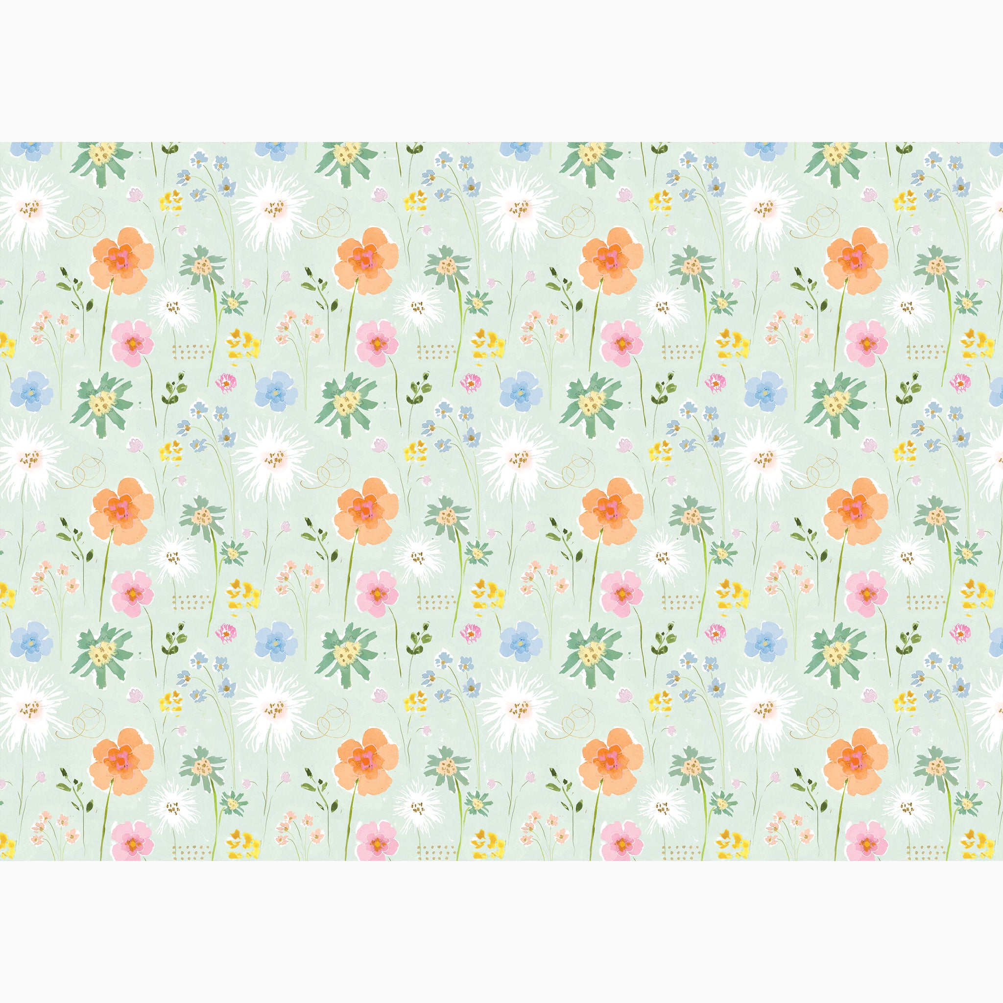 Wrapping Paper-GWP129 - Mint Meadow Wrapping Paper-Whistlefish
