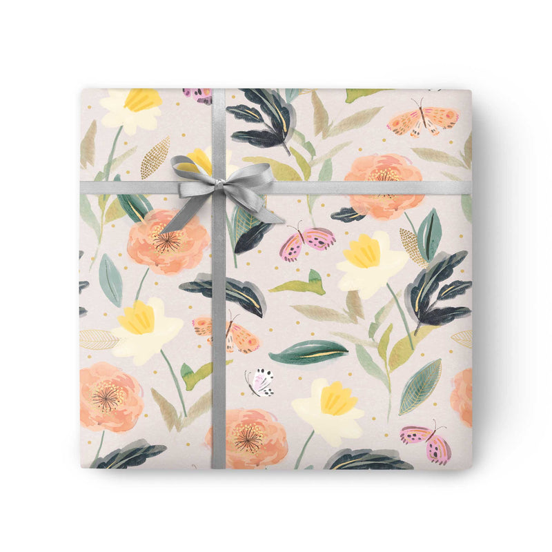 Wrapping Paper - GWP19 - Butterfly Floral Wrapping Paper - Butterfly Floral Wrapping Paper - Whistlefish