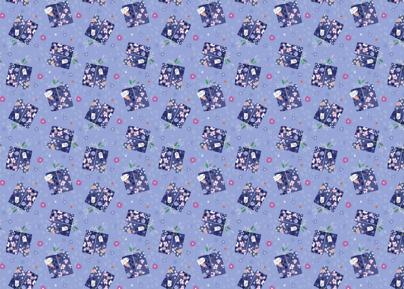 Wrapping Paper - GWP29 - Floral Present Wrapping Paper - Floral Present Wrapping Paper - Whistlefish
