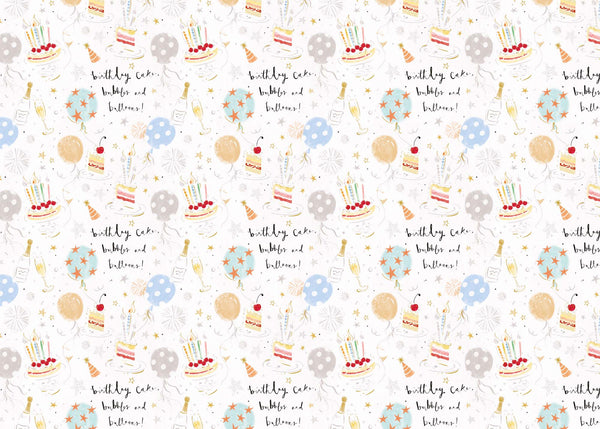Wrapping Paper - GWP35 - Cake, Bubbles & Balloons Wrapping Paper - Cake, Bubbles & Balloons Wrapping Paper - Whistlefish