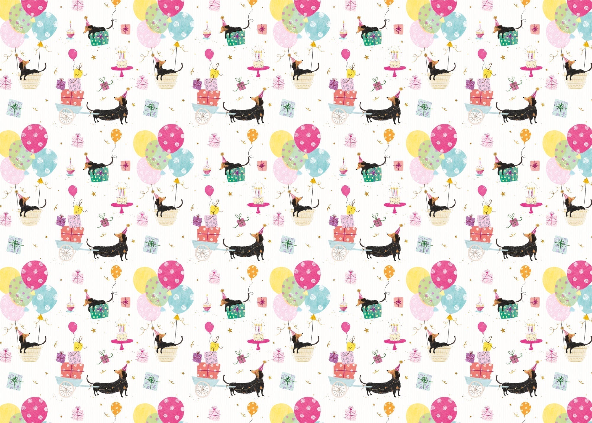 Wrapping Paper - GWP39 - Sausage Dog Party Wrapping Paper - Sausage Dog Party Wrapping Paper - Whistlefish