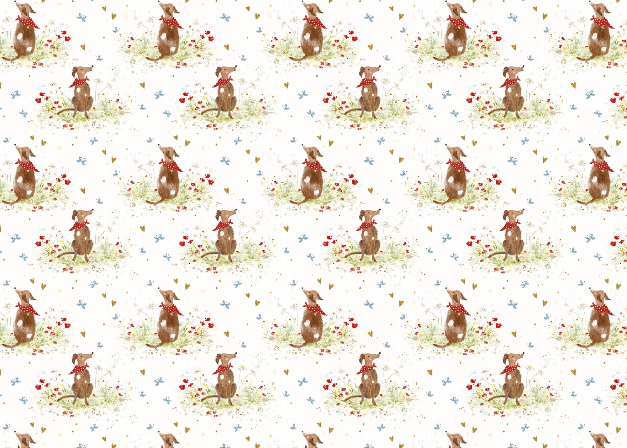 Wrapping Paper - GWP46 - Dog & Butterflies Wrapping Paper - Dog & Butterflies Wrapping Paper - Whistlefish