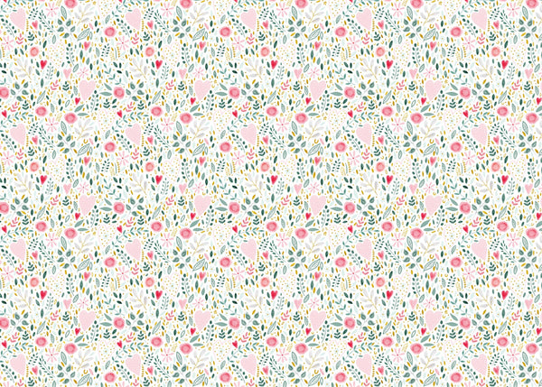 Wrapping Paper - GWP60 - Floral Hearts Wrapping Paper - Floral Hearts Wrapping Paper - Whistlefish
