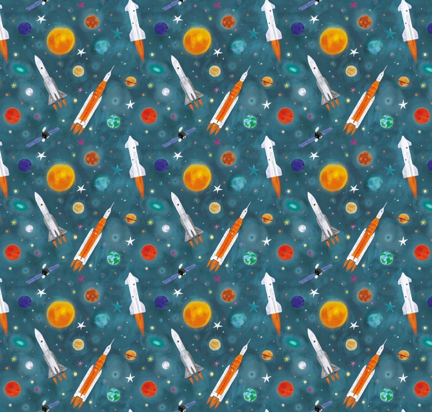 Wrapping Paper - GWP81 - Spaceship In The Stars Wrapping Paper - Spaceship In The Stars Wrapping Paper - Whistlefish