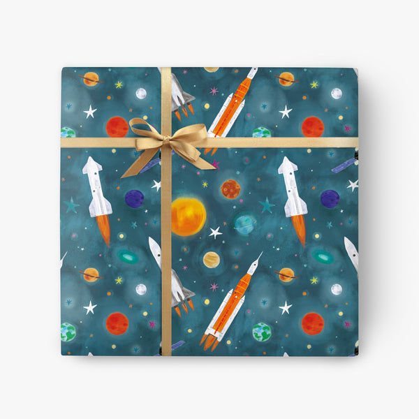 Wrapping Paper - GWP81 - Spaceship In The Stars Wrapping Paper - Spaceship In The Stars Wrapping Paper - Whistlefish