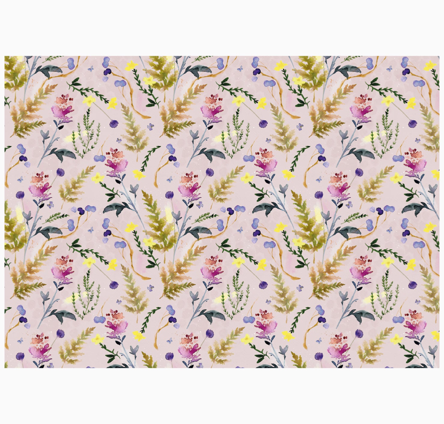 Wrapping Paper-GWP88 - Blue Poppy & Thyme Wrapping Paper-Whistlefish